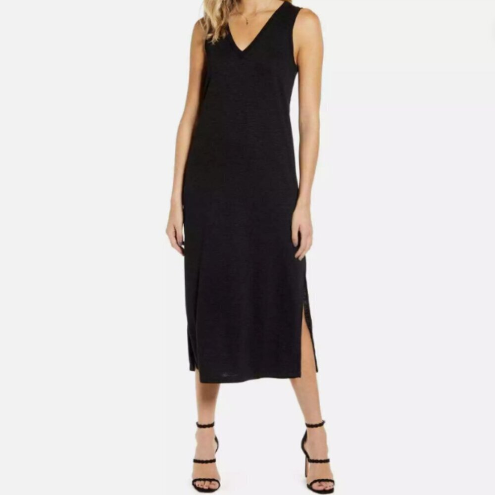 Paige Sage Midi Black Sleeveless Tank Dress Size Small Baddie Summer Minimalist
